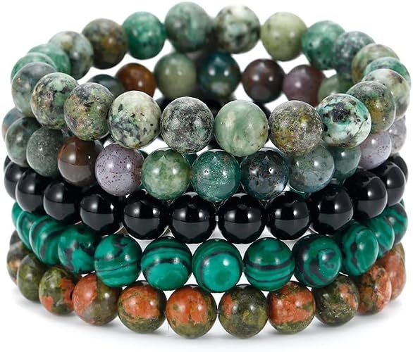 Stackable semi precious gemstone bracelet set for daily styling