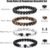 Tiger Eye Bracelet For Men 8MM Natural Stone Beads Bracelet Set Stretch Lava Rock Bracelets Adjustable Black Crystal Beaded Bracelet for Men Women Gifts - Image 4