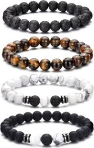 Tiger eye crystal bracelet for men with natural stone beads
