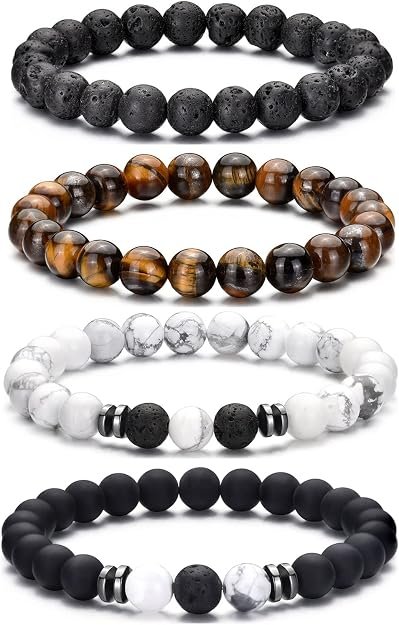 Tiger eye crystal bracelet for men with natural stone beads