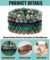 5PCS Semi-Precious Gemstone Bracelet - Healing Crystal Stone Beaded Bracelets for Women Men 8mm Round Beaded Stretch Bracelets Unisex Yoga Bracelets - Image 4