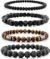 Men’s Hematite Bracelet Set Boho Multi - Tiger Eye/Matte Agate/Lava Rock Gifts for Birthday/Anniversary/Christmas - Image 10