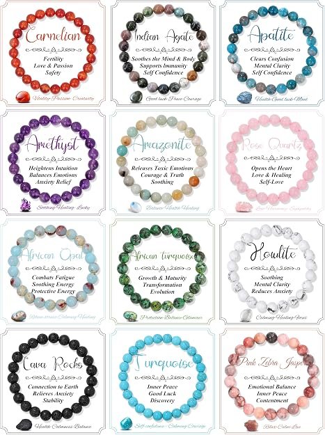 Natural crystal bracelet set with semi precious gemstone beads