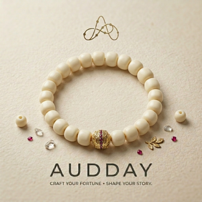 Natural White Jade Bodhi Root Bracelet – Handmade Buddhist Beads for Calmness, Wisdom & Prosperity, 8mm Beads, Universal Length