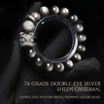 Audday S999 Silver Lion Obsidian Bracelet for Men