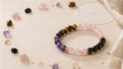 Natural gemstone crystal bracelet gift for a granddaughter