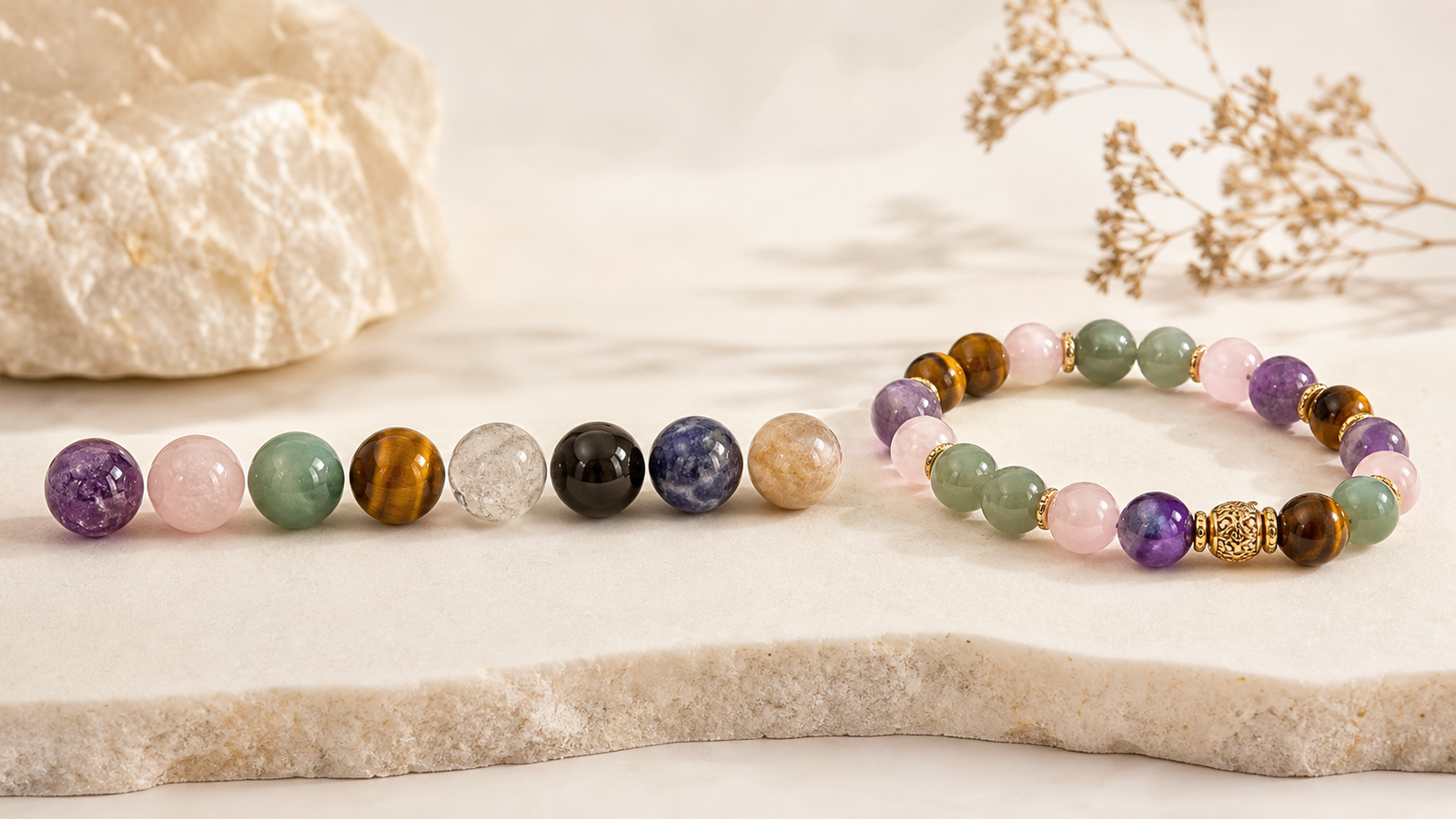 Custom gemstone bracelets styled for men and women