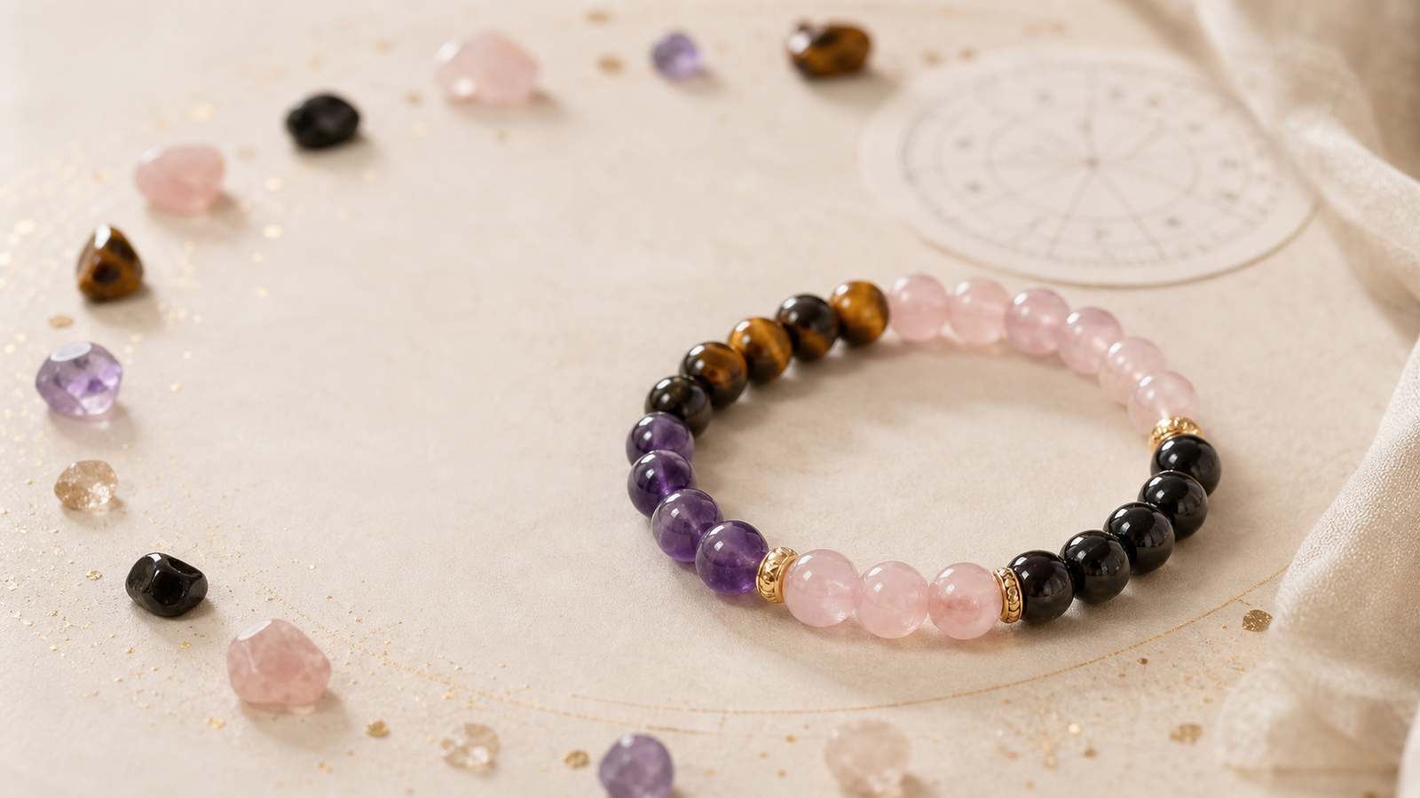 Handmade natural gemstone bracelet prepared as a thoughtful retirement gift