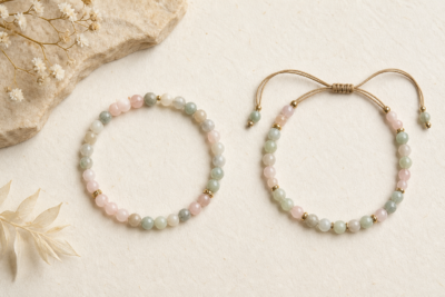 Handmade natural gemstone bracelet prepared as a thoughtful gift for an aunt